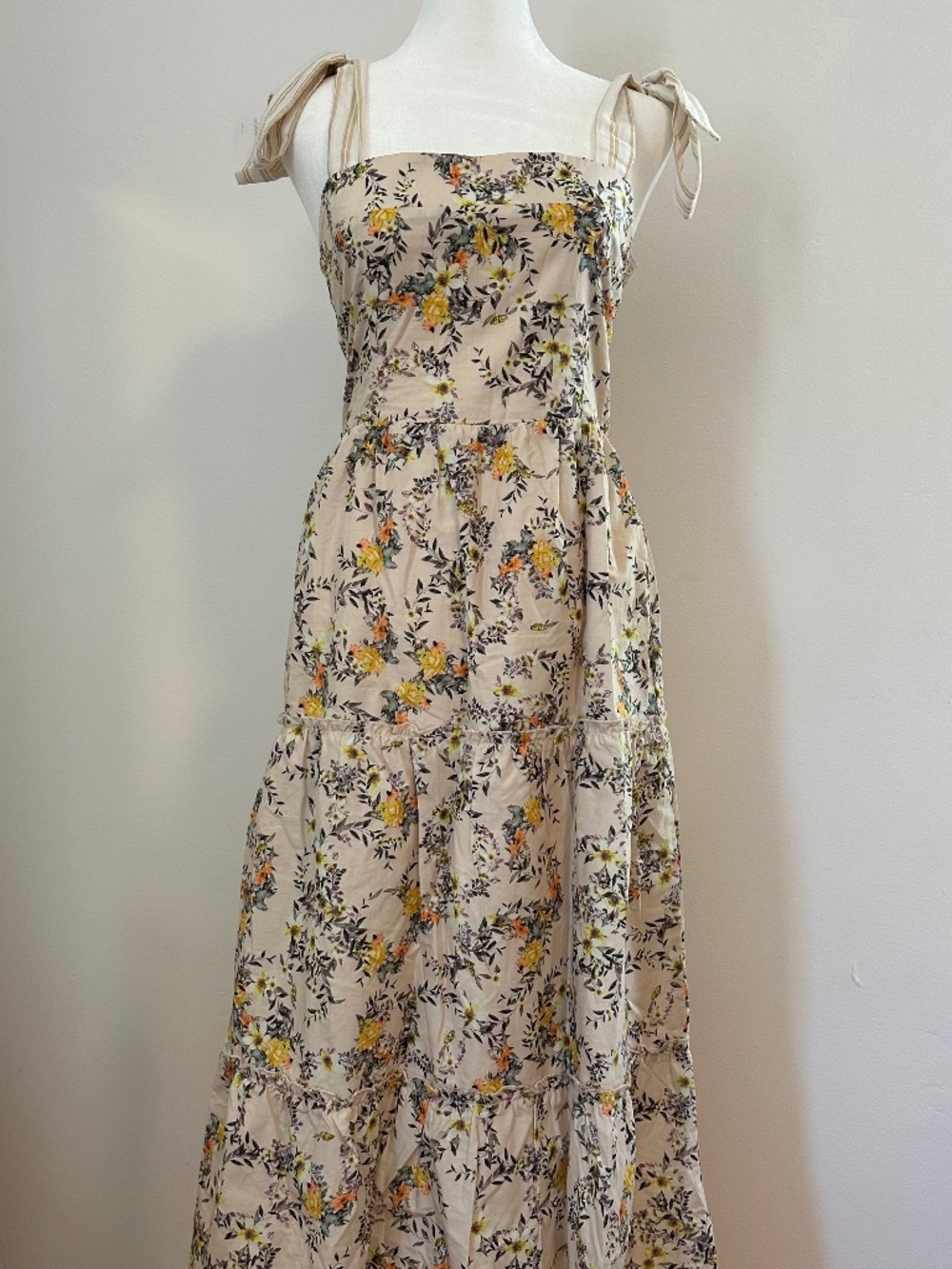 Heartloom 100% Cotton Floral Tie-Strap Maxi Dress